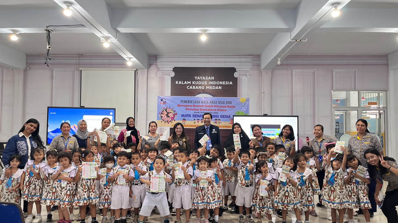 Deteksi Dini Kesehatan Mata Anak, RS Mata Sumut Gelar Pemeriksaan Mata di TK Kalam Kudus 2 Medan